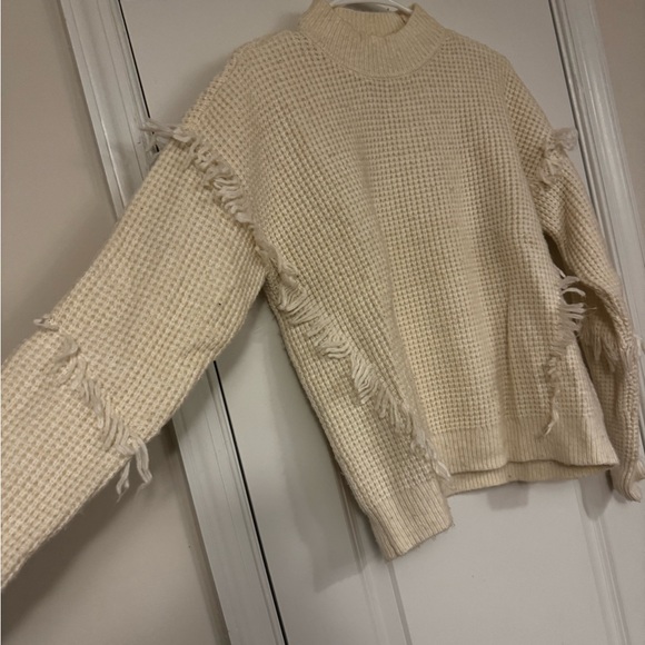 Michael Kors Cream Sweater with Fringe Details - Picture 3 of 5